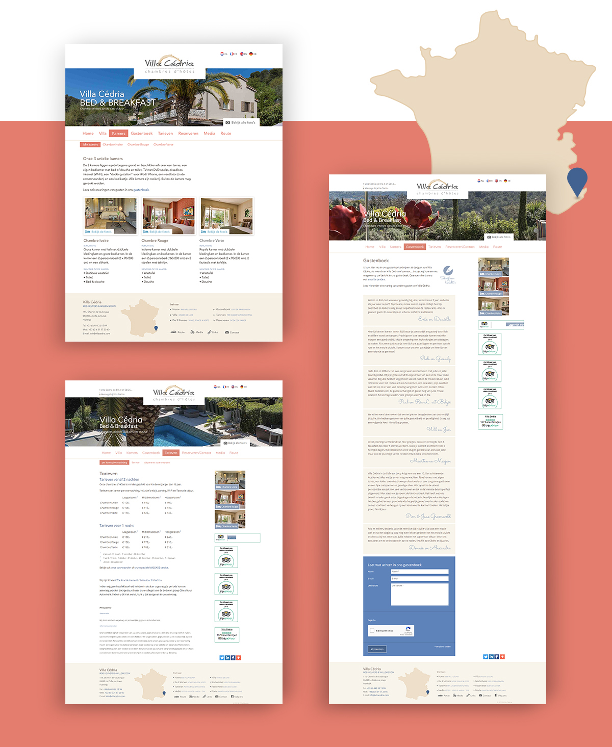 Webdesign Villa Cedria - madebyQ.nl